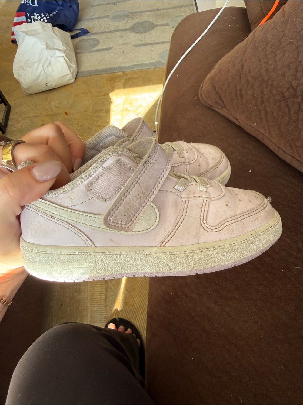 Nike Kids Lilac Leather Velcro Sneakers
